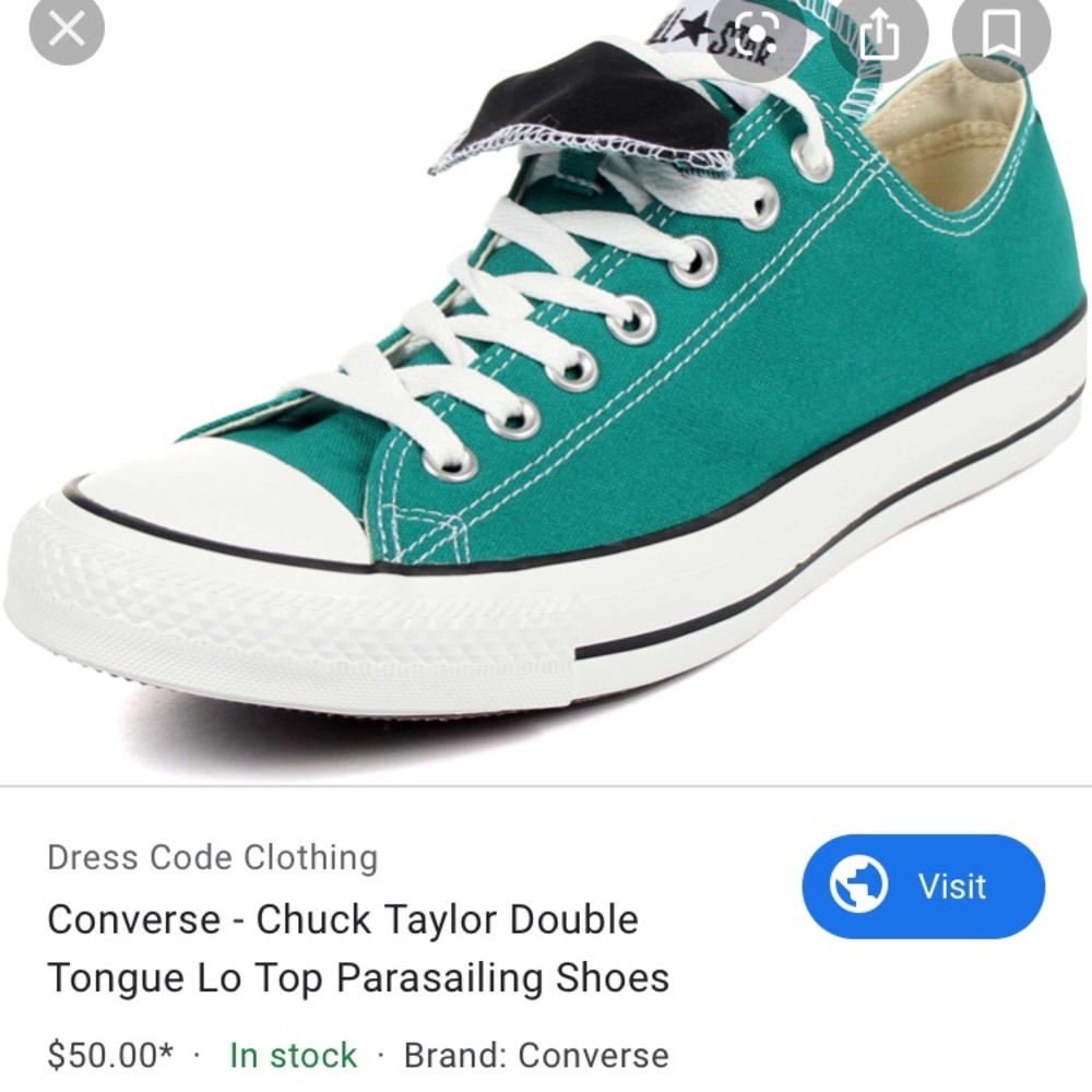 Converse parasailing shoes teal low tops